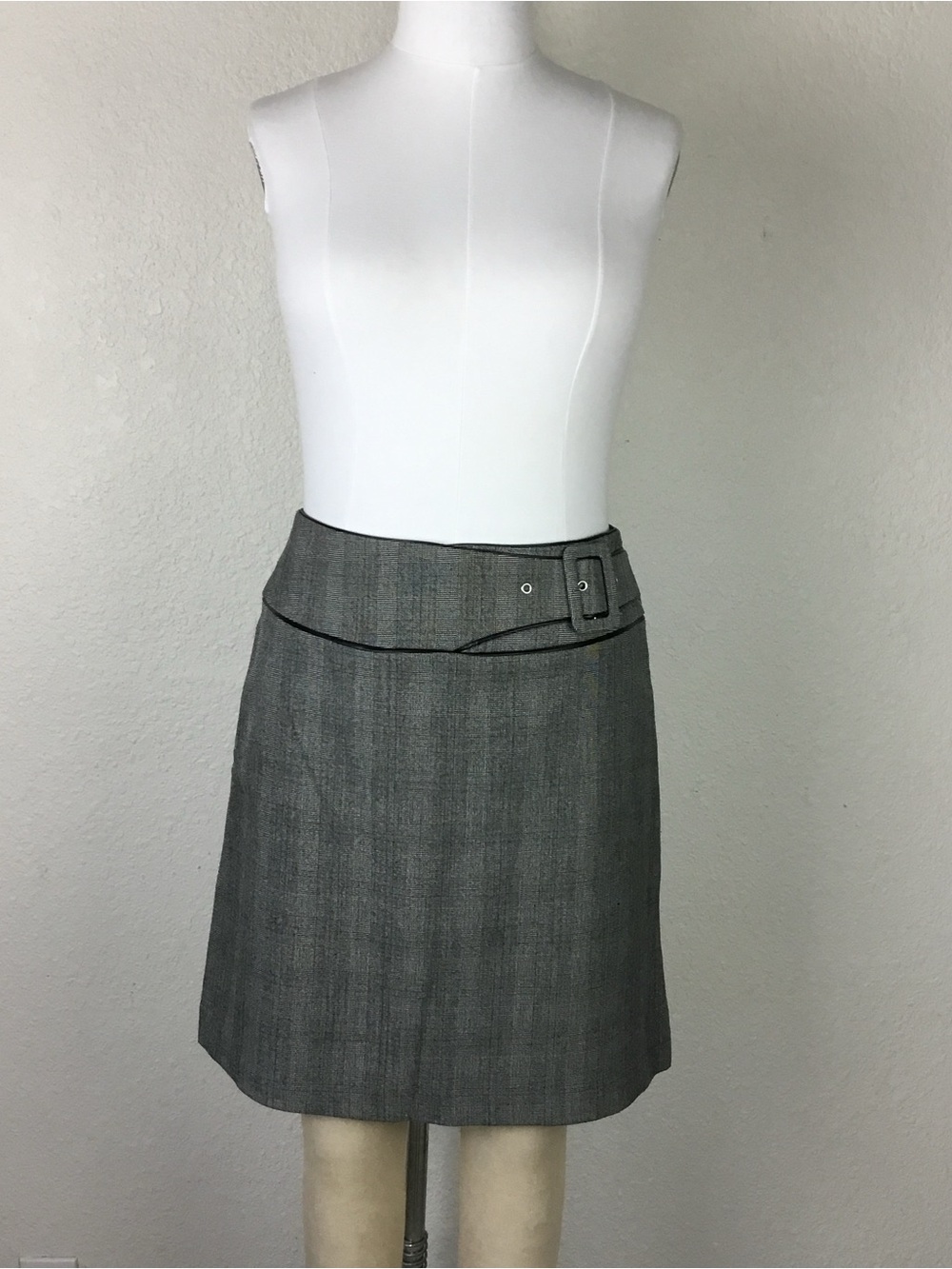 Gray A-Line Belted Skirt - Women's Professional Skirt